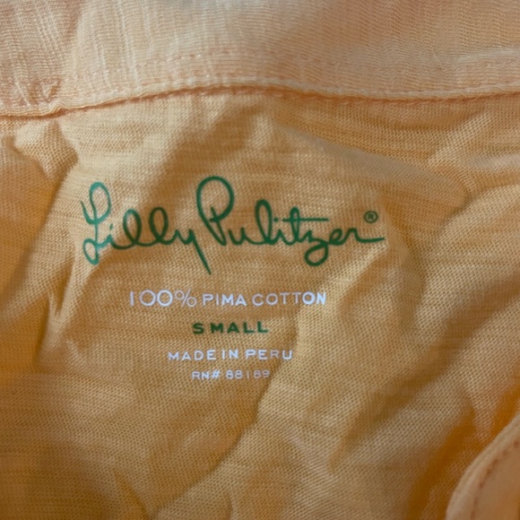 Lilly Pulitzer 100% Pima Cotton Ruffle V-Neck Halter Tank Top Women’s Small - Picture 3 of 3